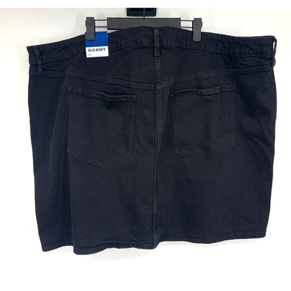 Old Navy Denim Skirt Black Jean Mini High Rise Button Down NWT - Picture 7 of 9